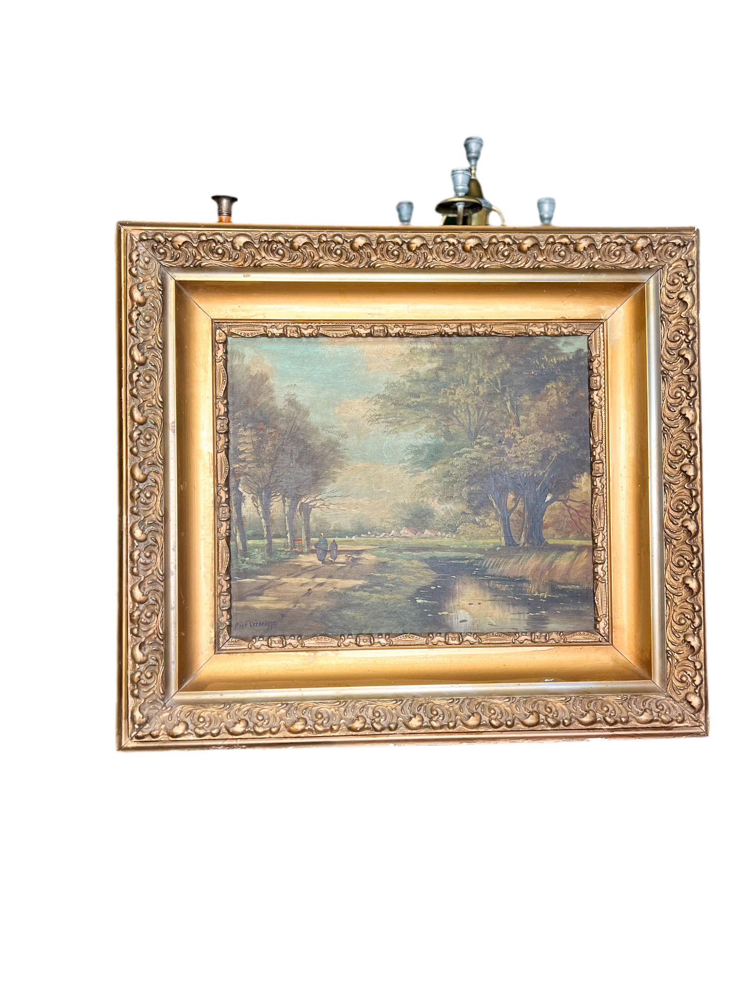 Antique landscape on board