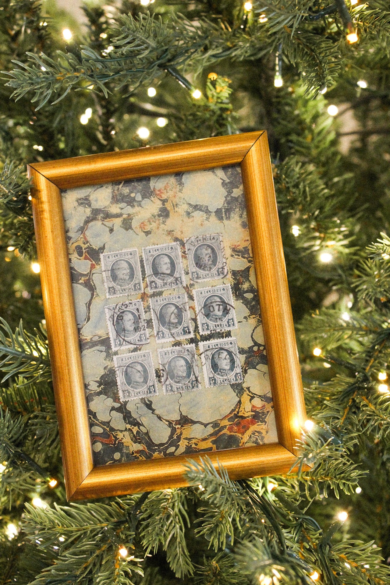 Antique Belgian Stamp Art - Storm