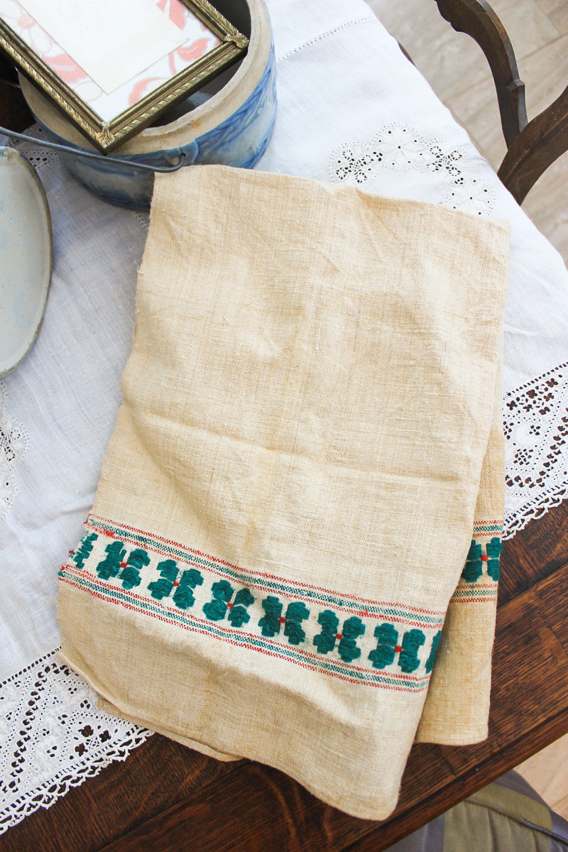 Antique European Linen Tea Towel