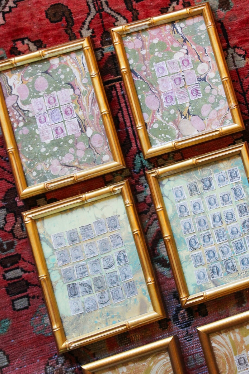 Antique Belgian Stamp Art - Berry Set