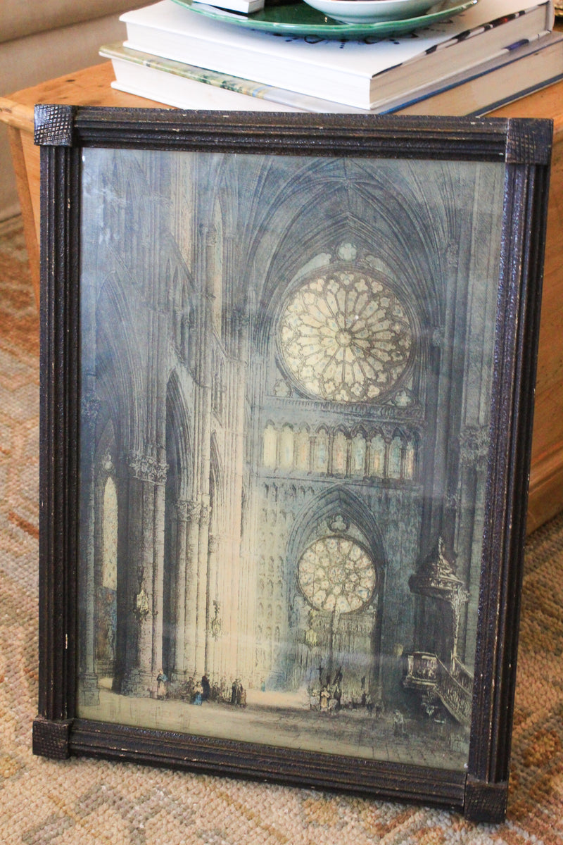Antique Framed Architectural Print