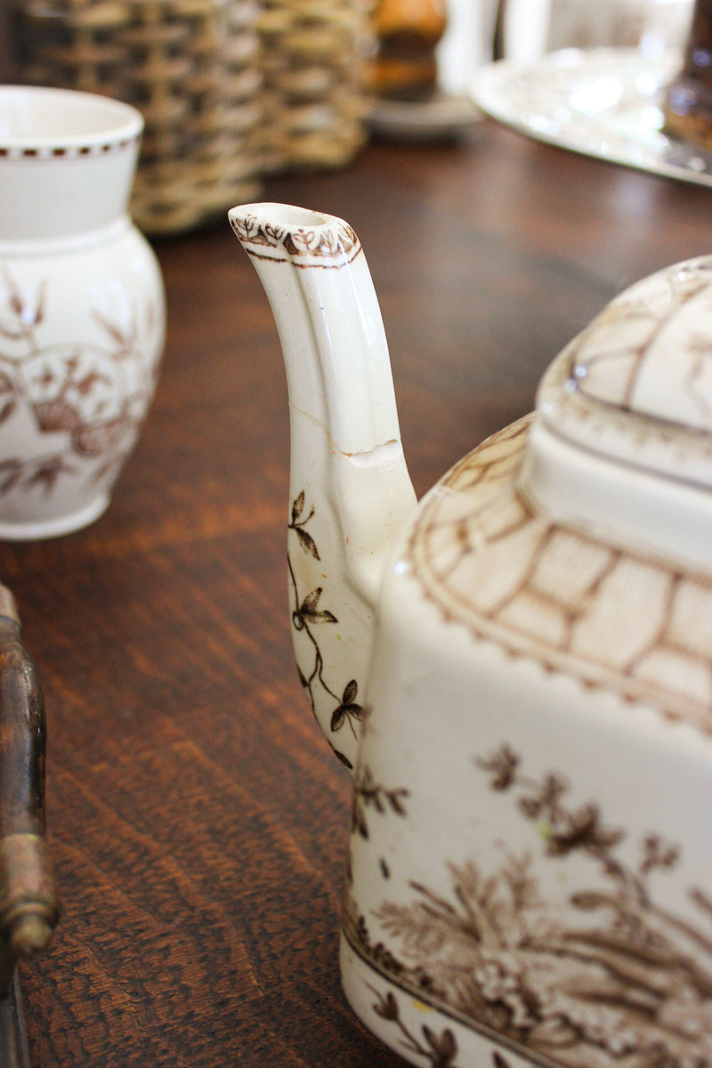 Antique G.W. Turner & Sons “Brazil” Teapot & Creamer