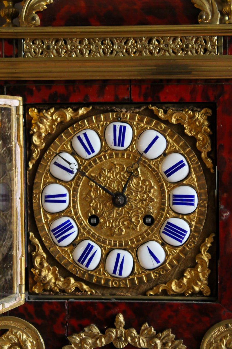 19c French Imitation Tortoise Mantle Clock