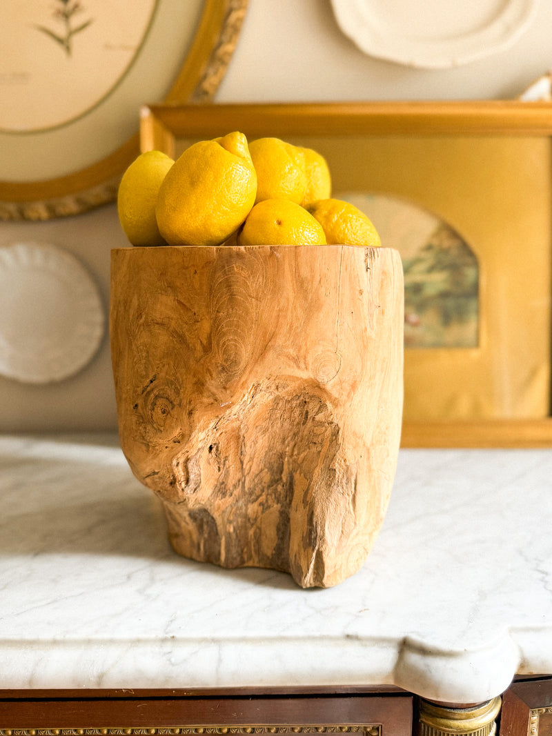 Hand Carved Wood Vessel