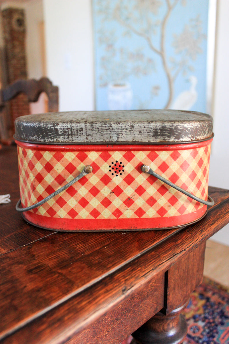 1940s Gingham Lunch Pail