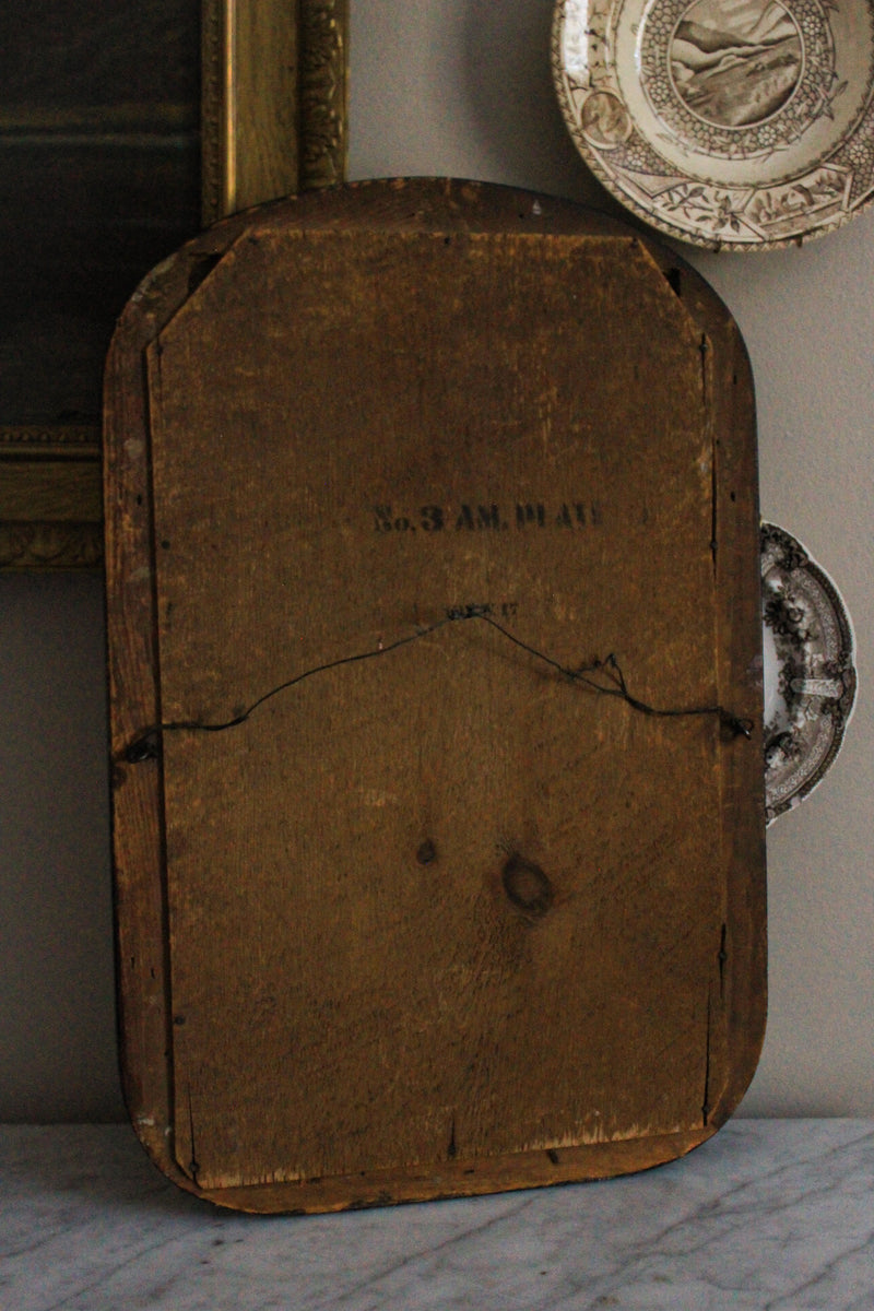 Antique Biedermeier-Style "American Plate" Wall Mirror – c. 1860–1890