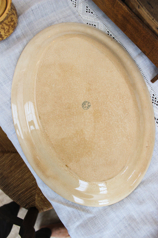 Antique Floral Border Serving Platter
