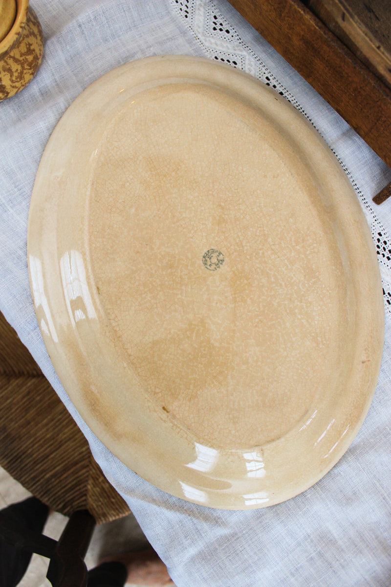 Antique Floral Border Serving Platter