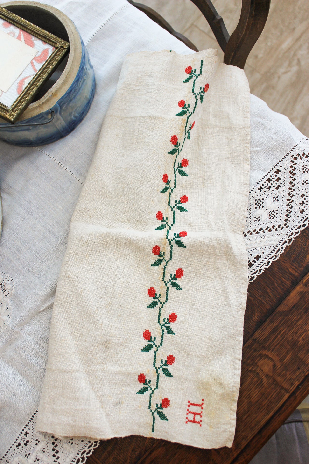 Antique European Linen Runner