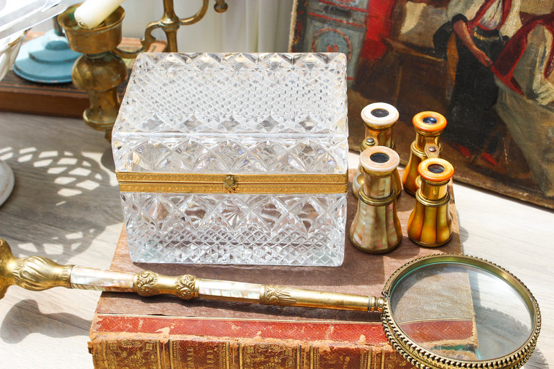 Vintage Crystal Casket Box