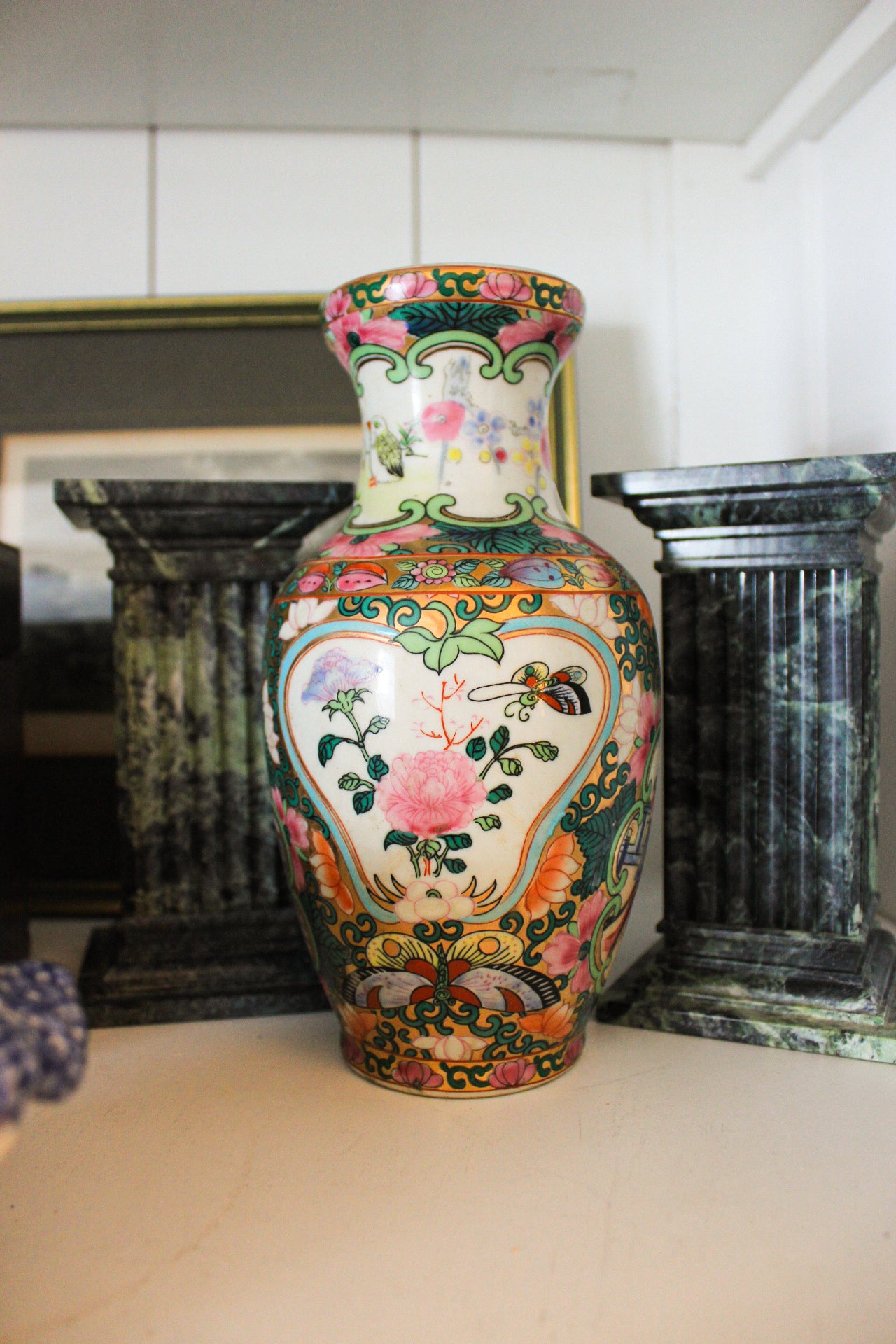 Rose Medallion Porcelain Vase