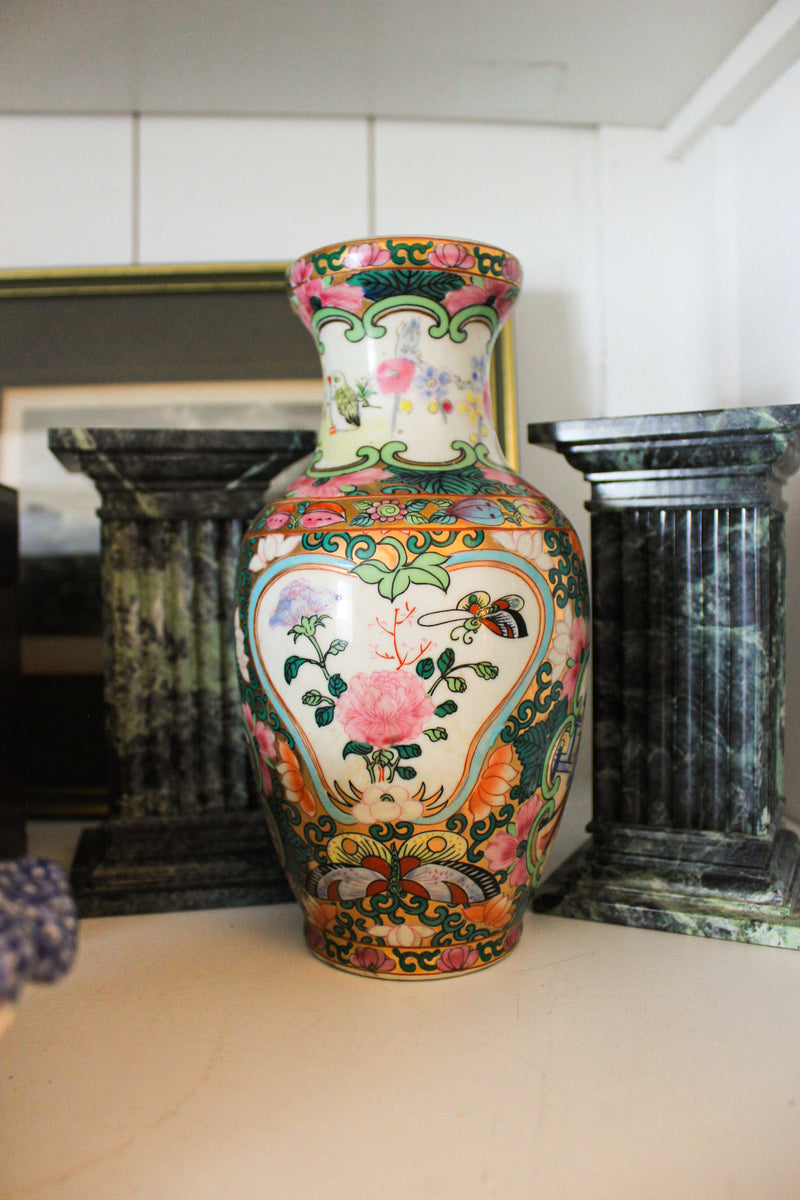Rose Medallion Porcelain Vase