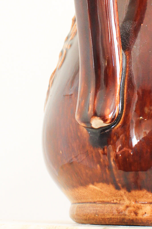 Victorian Rockingham Glaze Stoneware Pitcher