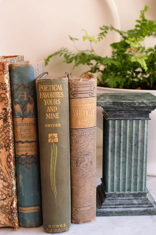 Vintage Marble Column Bookends – Pair