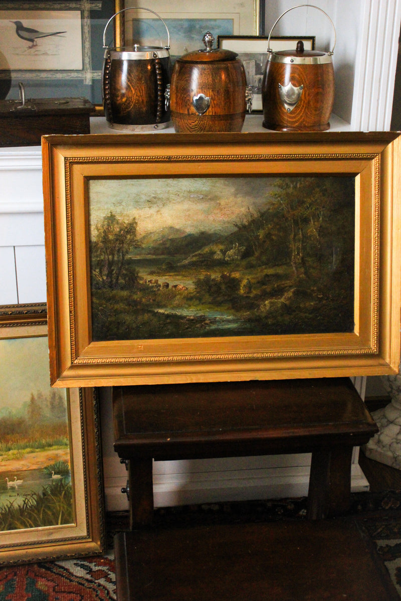 English Pastoral Landscape Oil Painting | Mid-19th Century