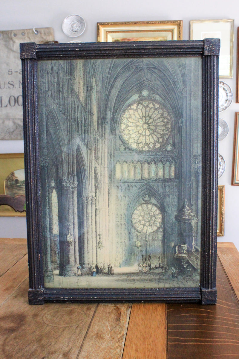 Antique Framed Architectural Print