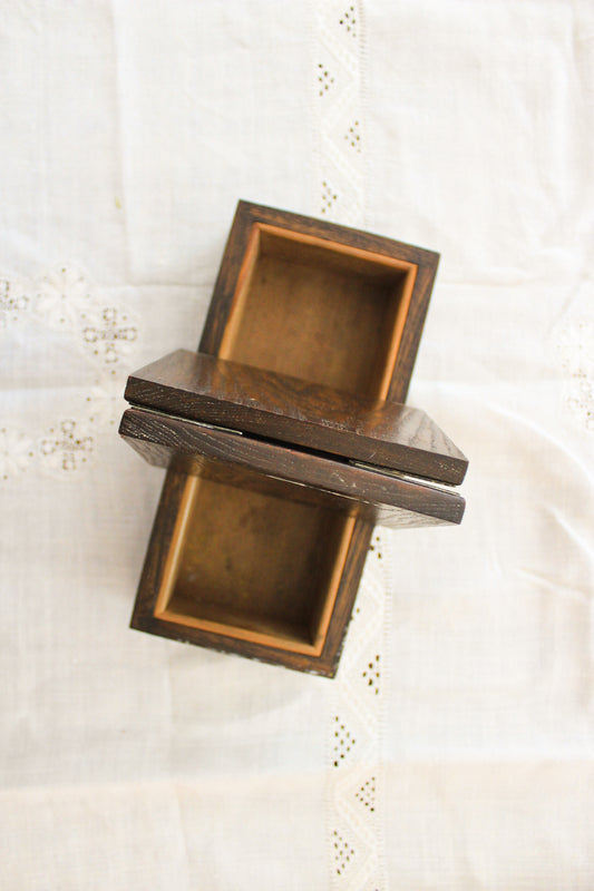 Antique English Oak Playing Card Box