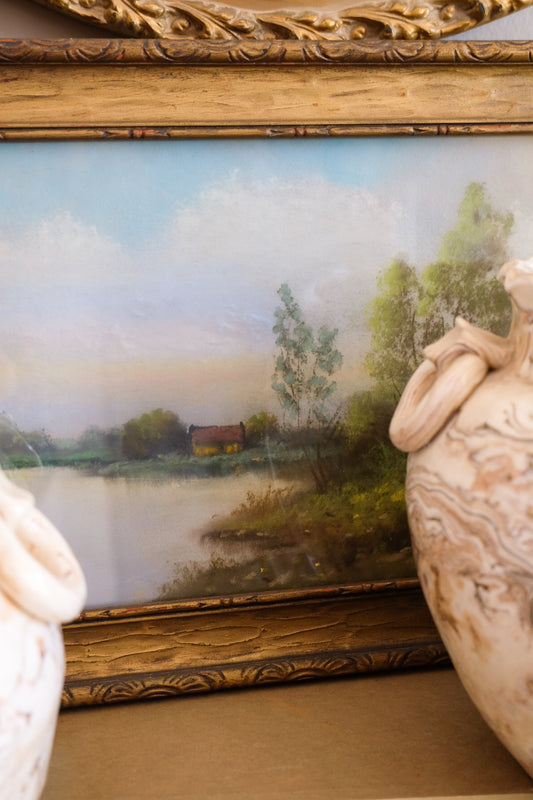 Antique Oil Pastel Painting