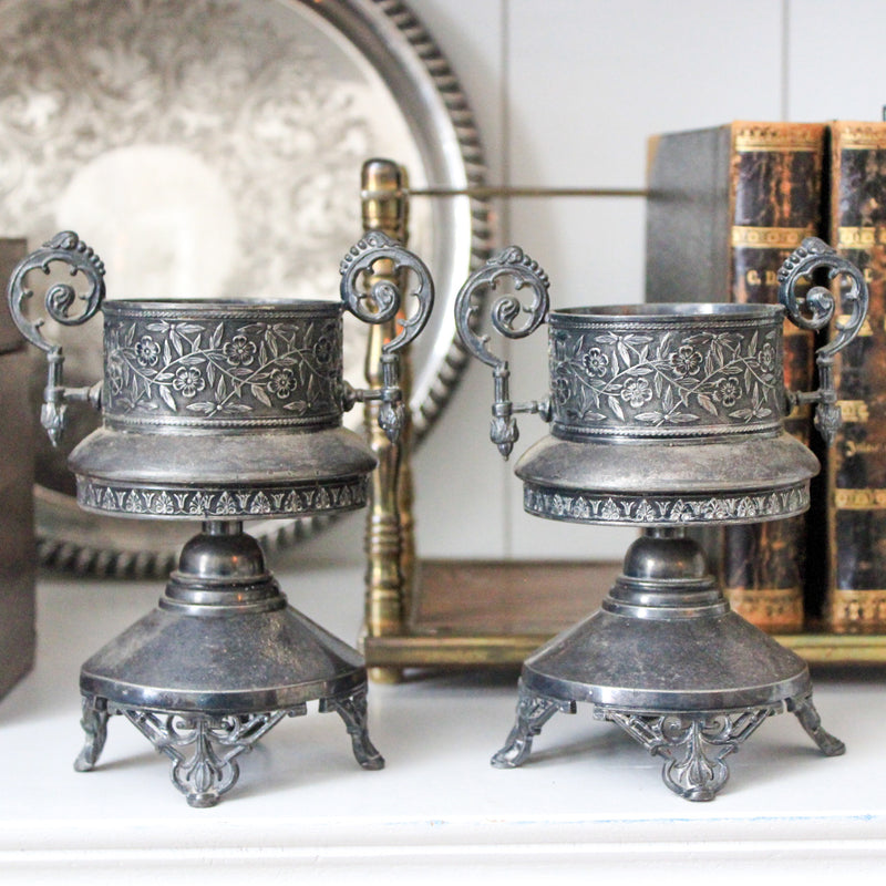 Meridian Silver Co Pair of mini Urns