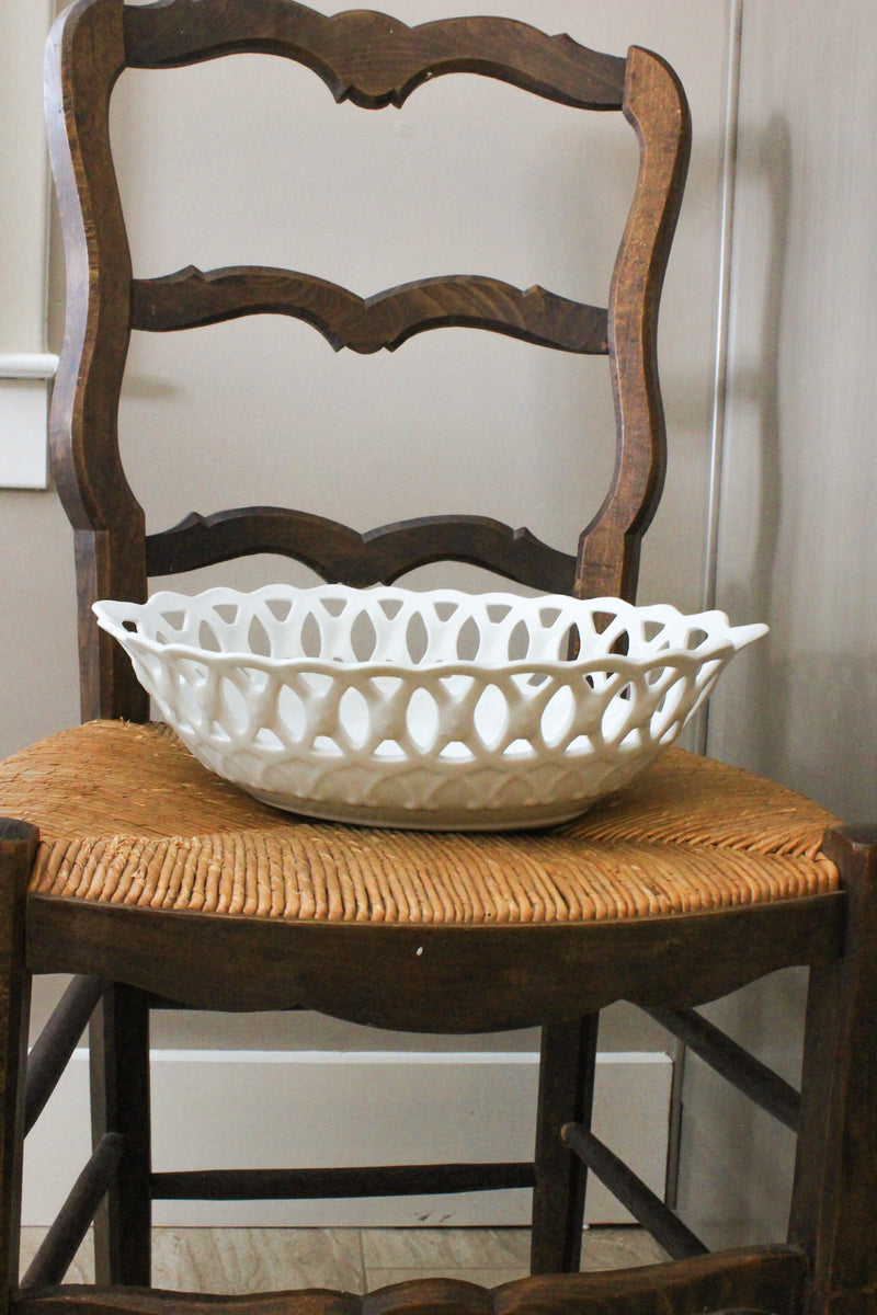 Vintage Limoges Reticulated Centerpiece Bowl