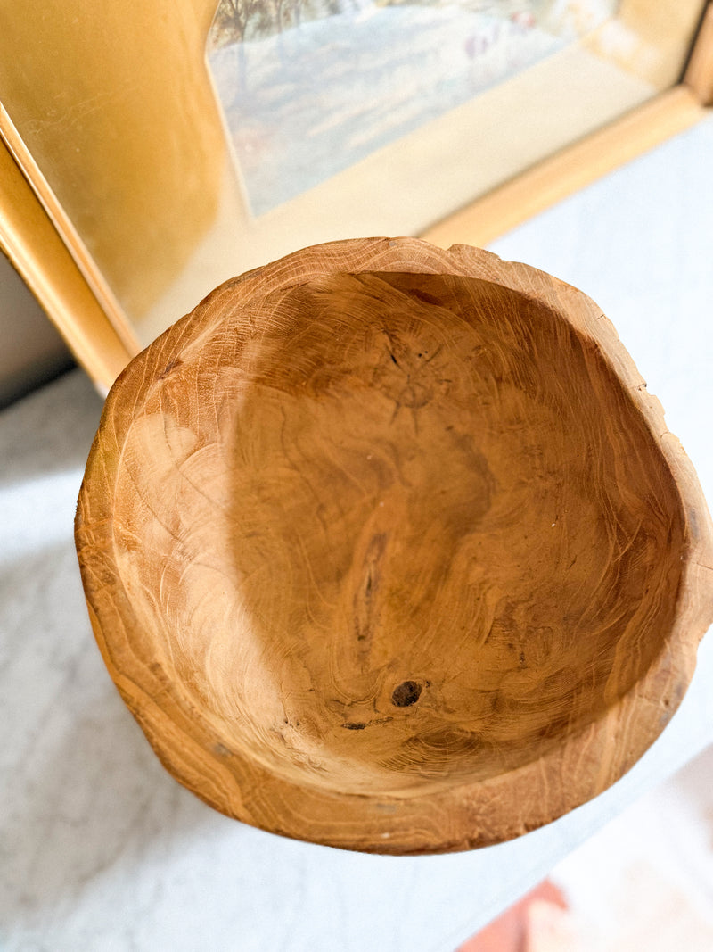 Hand Carved Wood Vessel