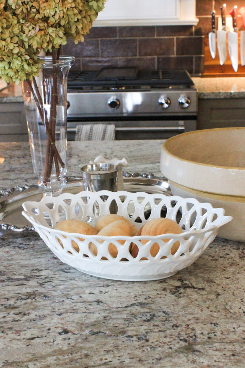 Vintage Limoges Reticulated Centerpiece Bowl