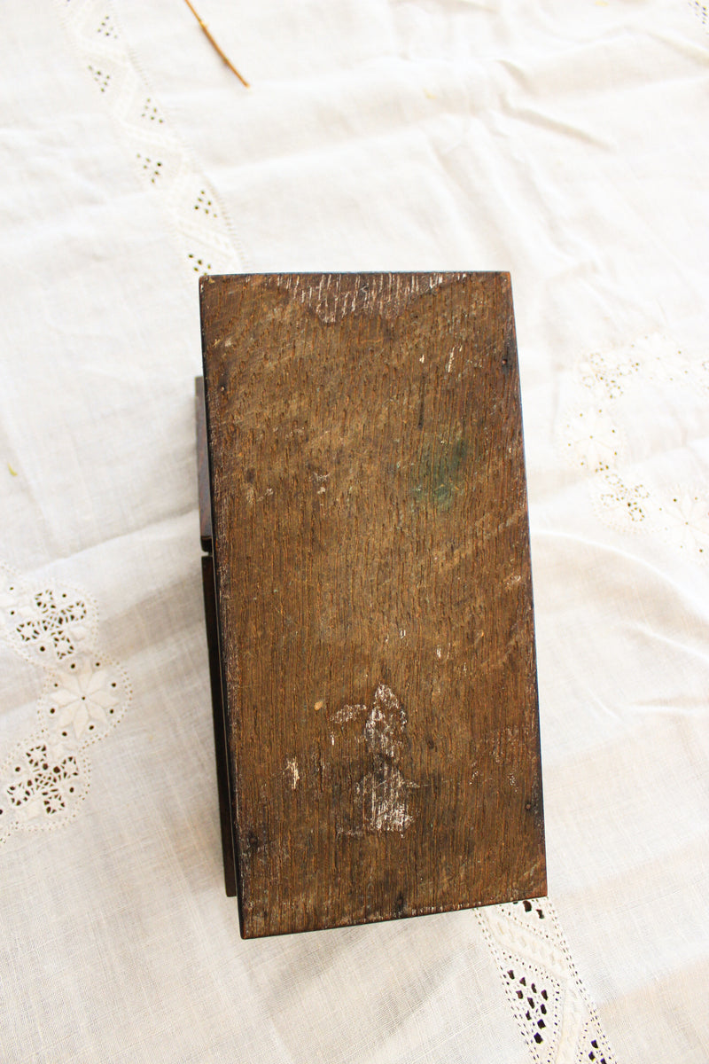 Antique English Oak Playing Card Box
