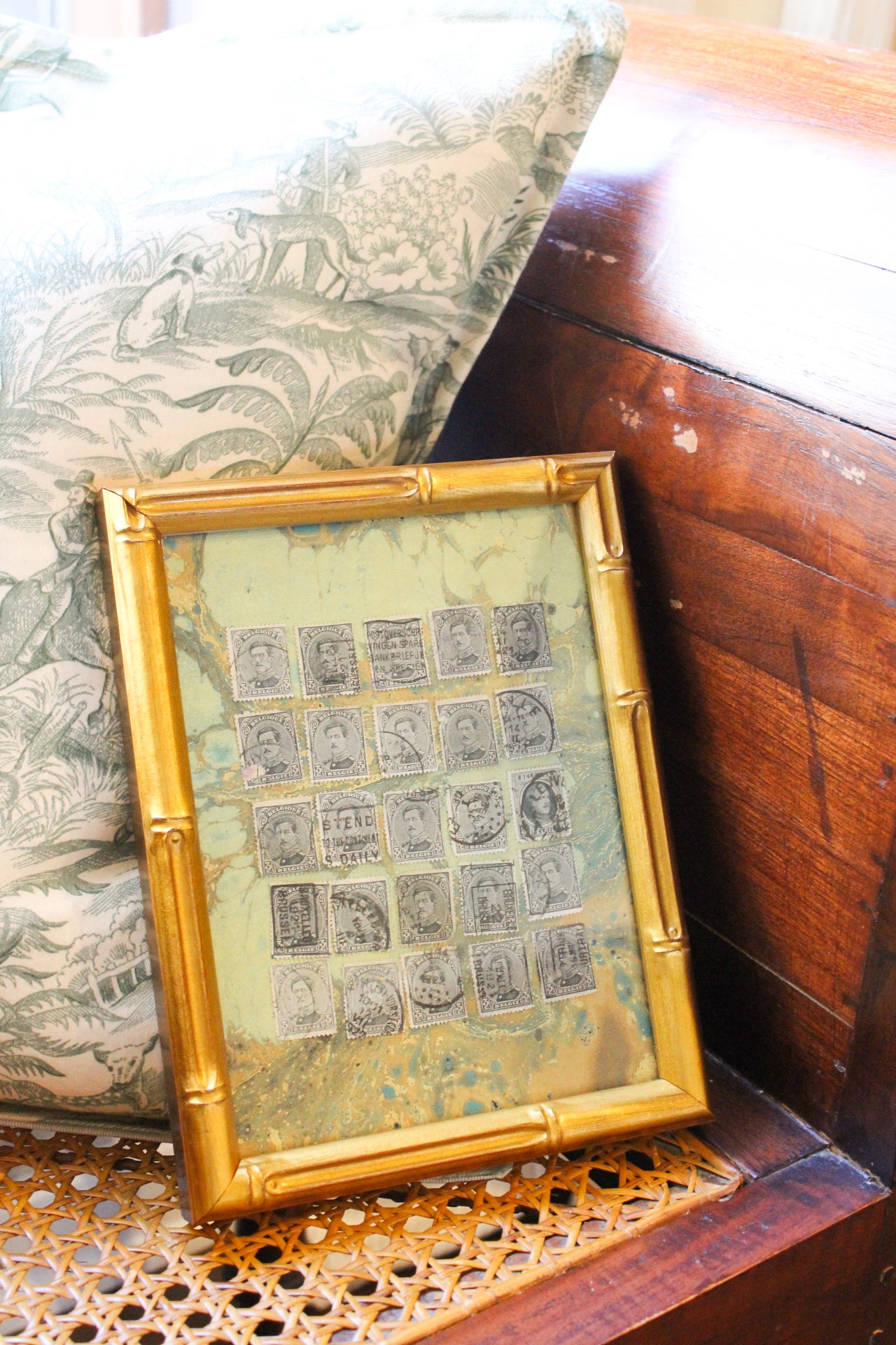 Antique Belgian Stamp Art - Forest