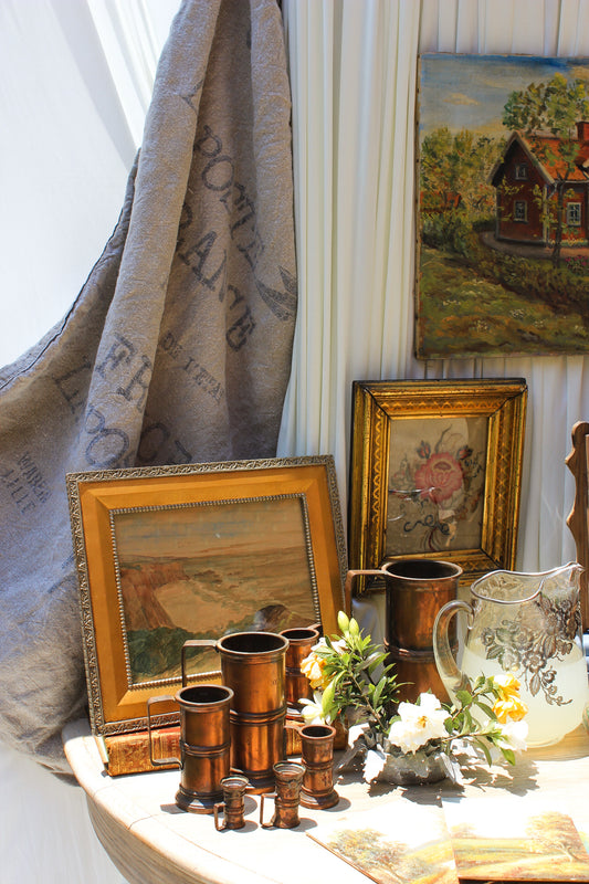 Collection of Antique French Copper Measures