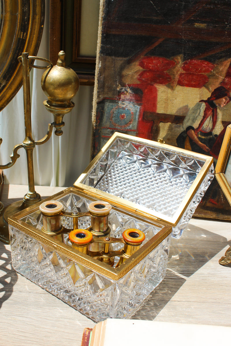Vintage Crystal Casket Box