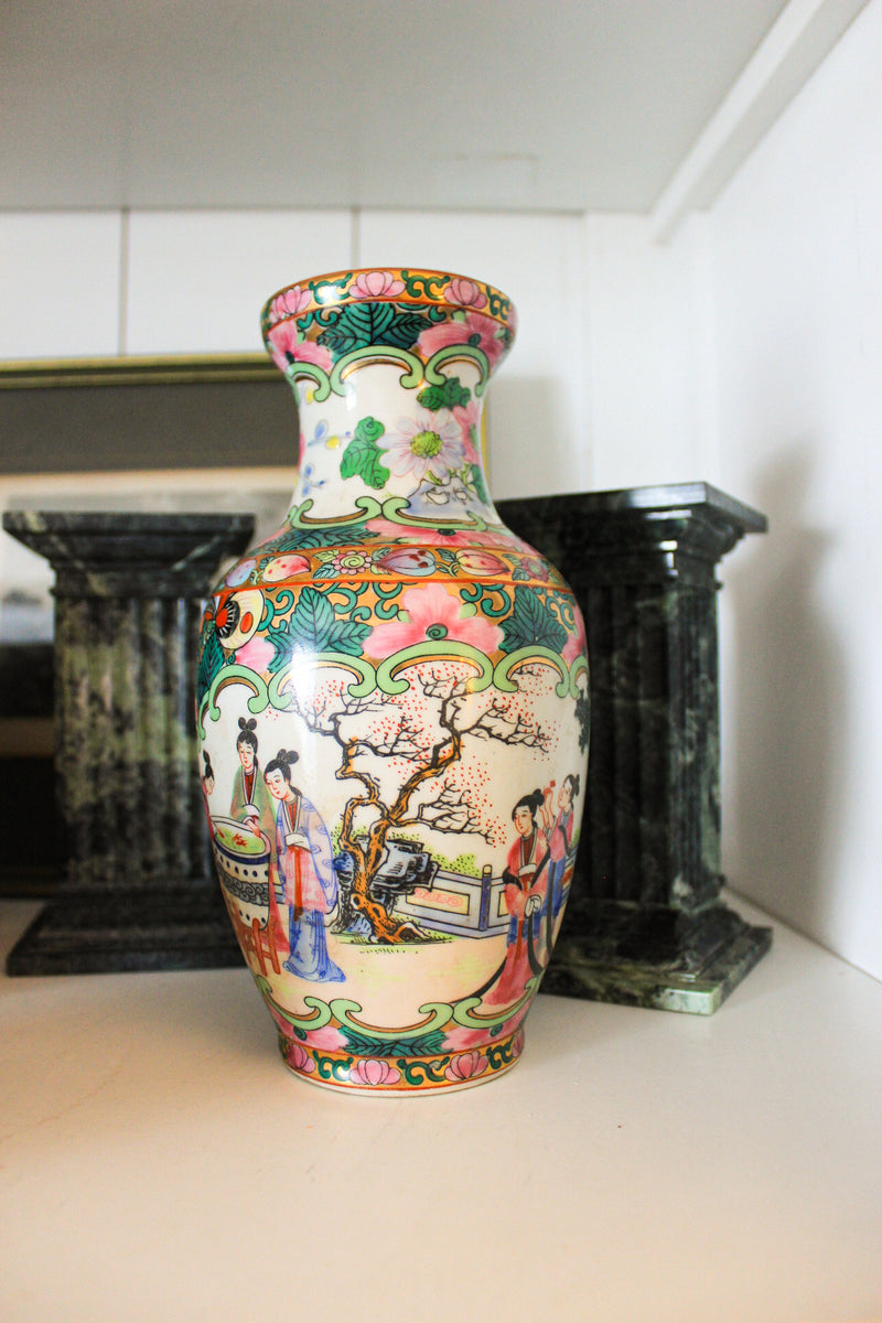 Rose Medallion Porcelain Vase