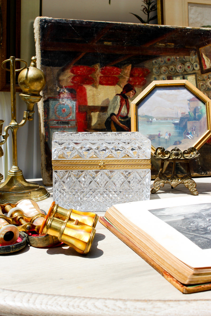 Vintage Crystal Casket Box