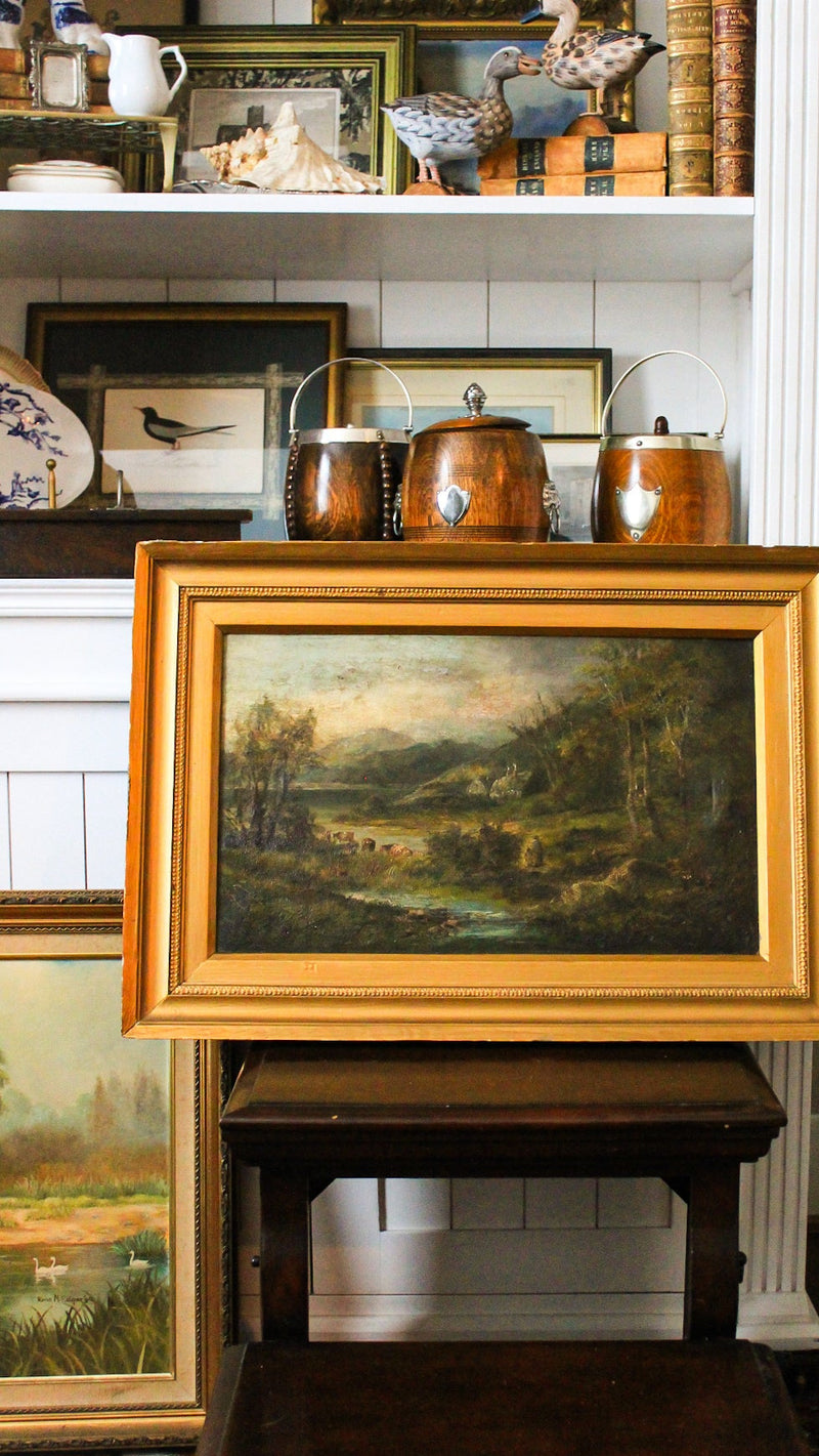 English Pastoral Landscape Oil Painting | Mid-19th Century