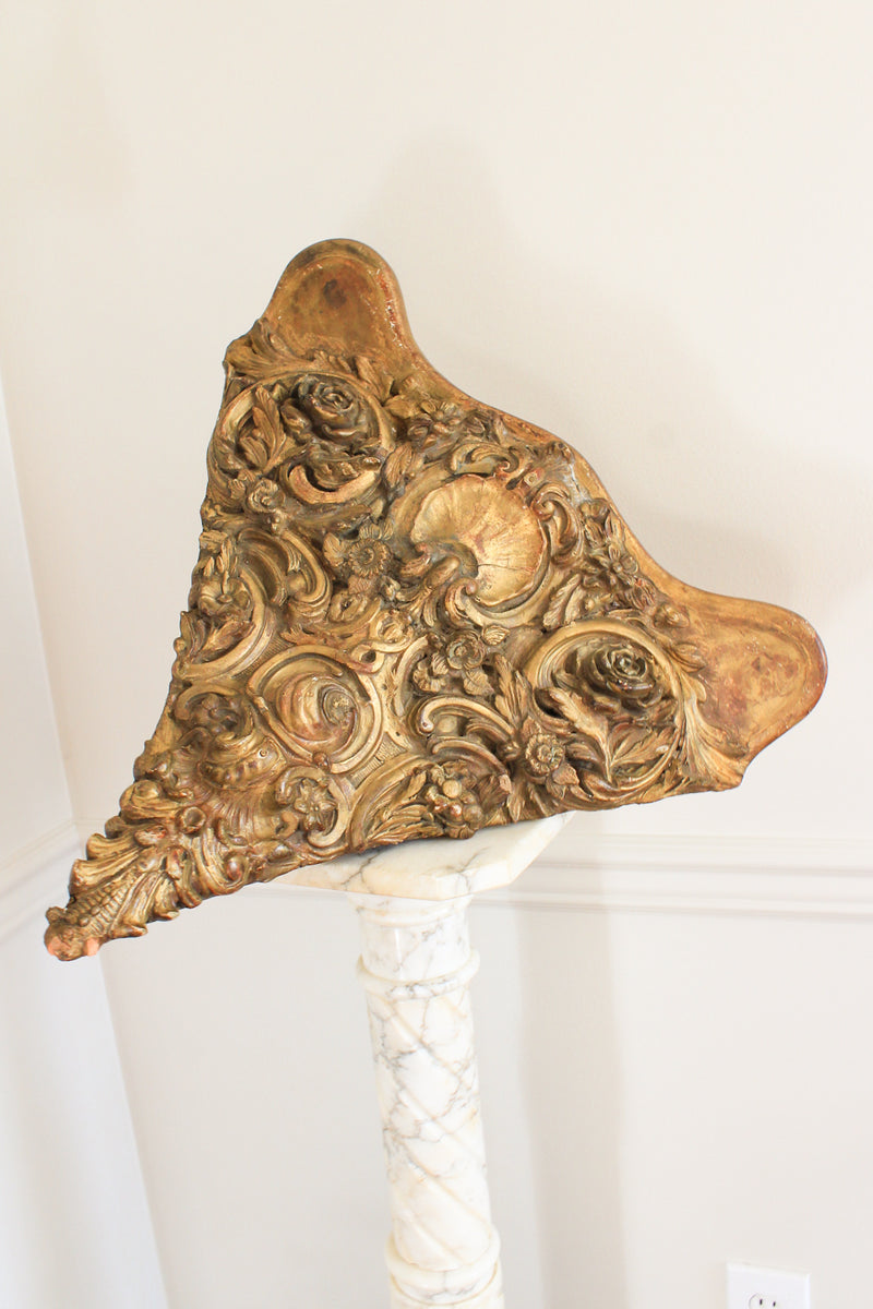 Antique Gilt Rococo Corner Wall Shelf