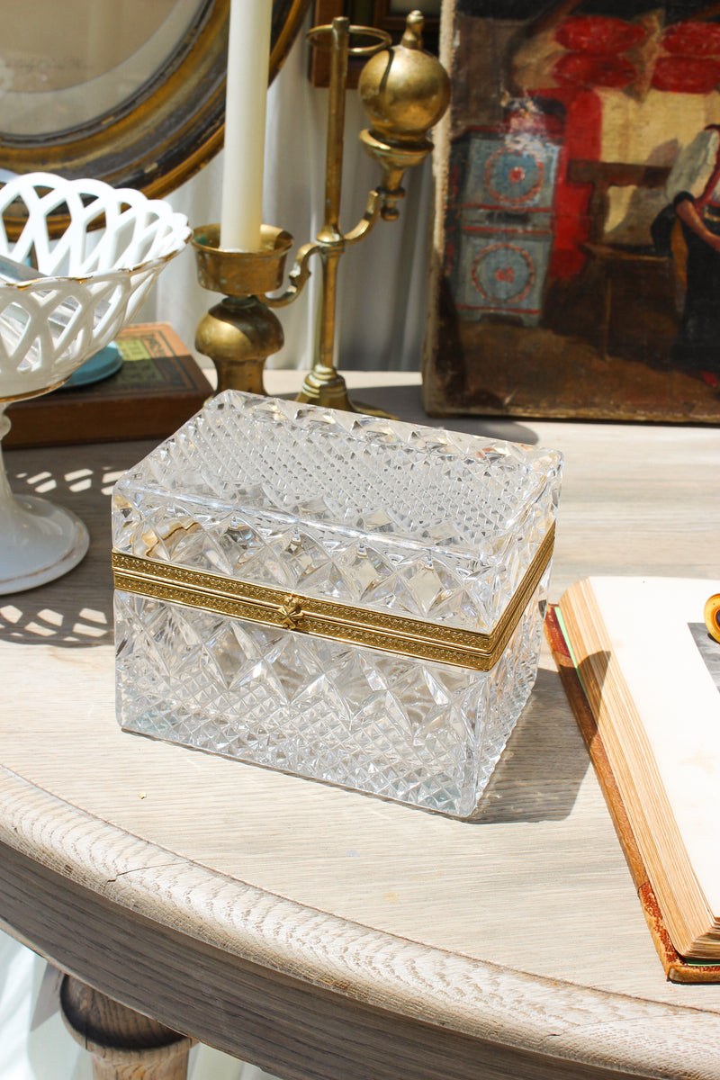 Vintage Crystal Casket Box