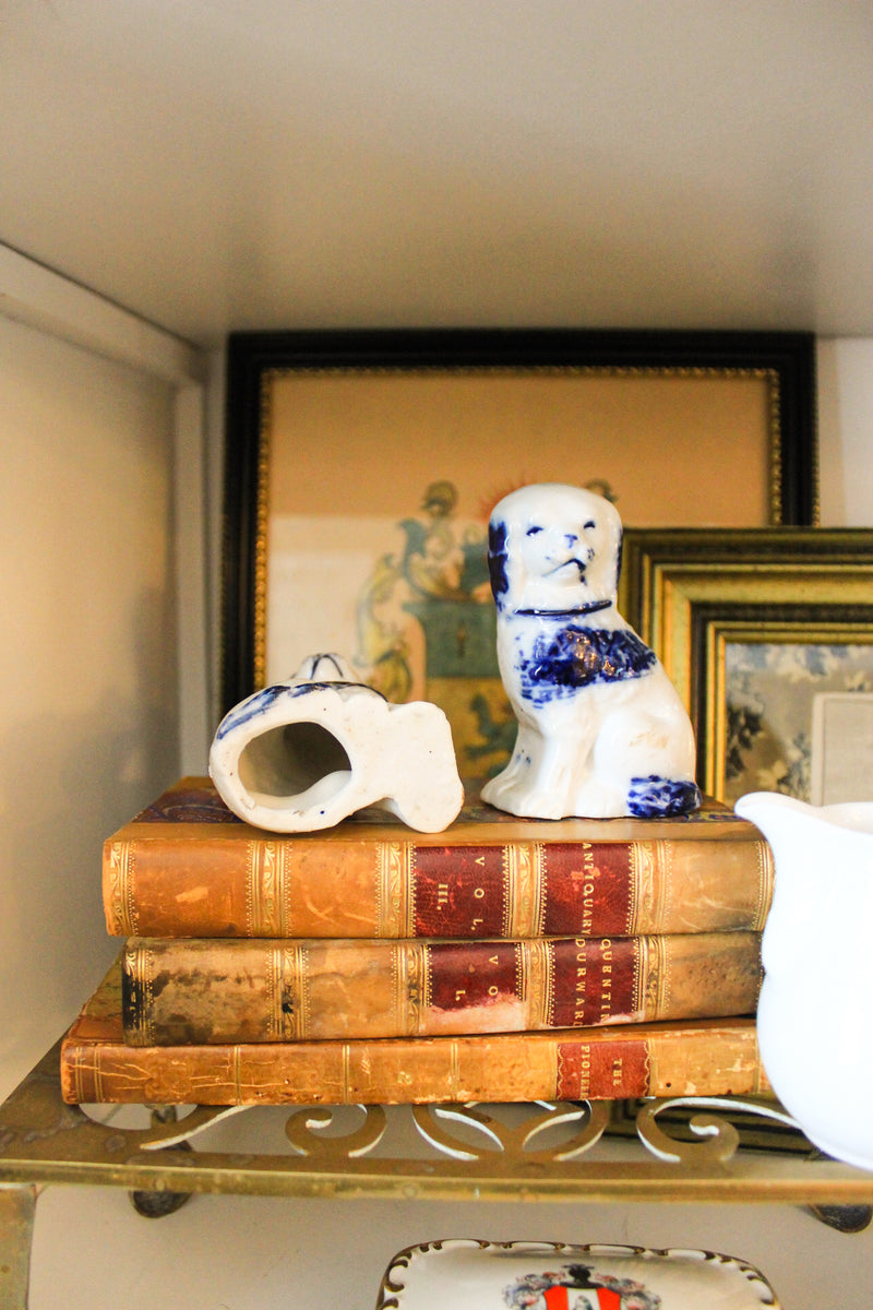Pair of Mini Antique English Staffordshire Spaniels