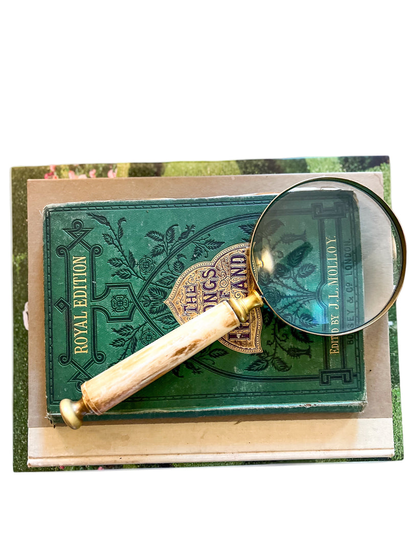 Antique bone & brass magnifying glass