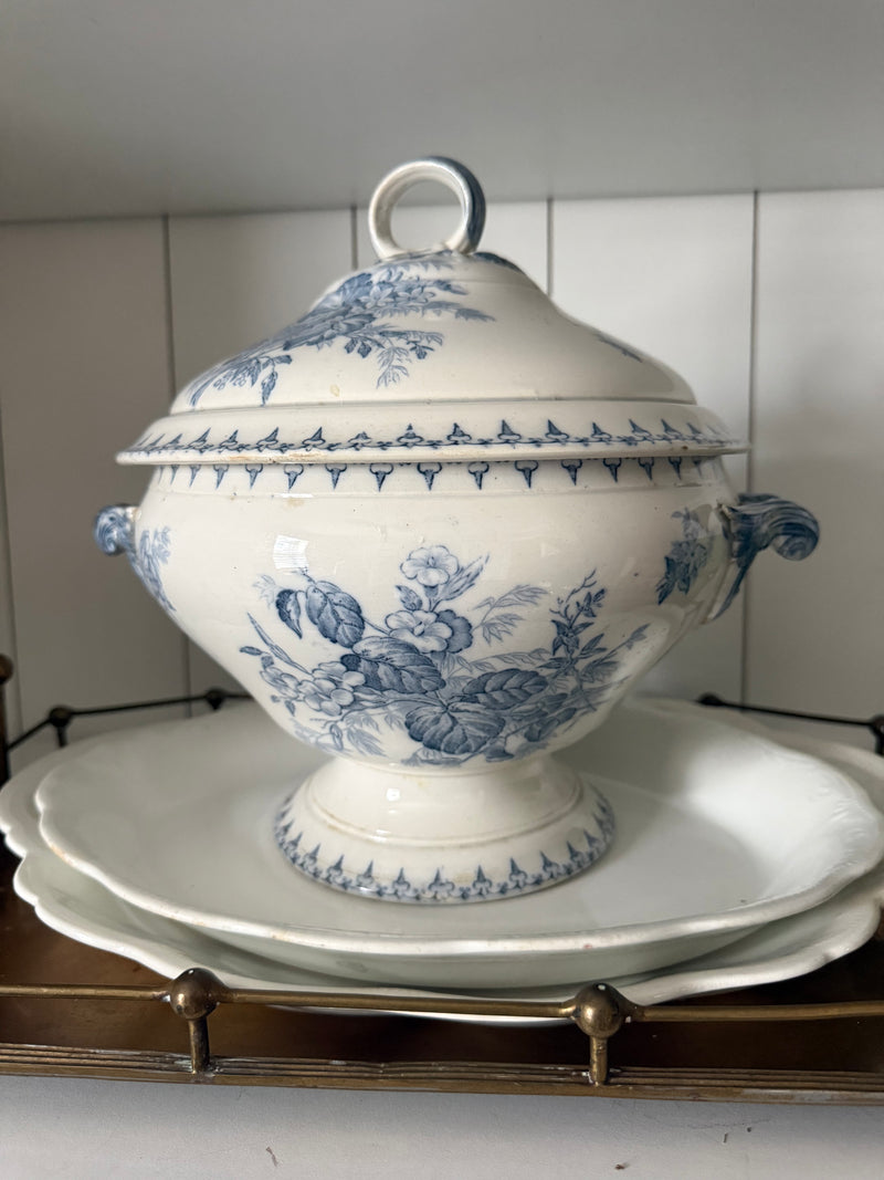 French Sarreguemines Flore Tureen
