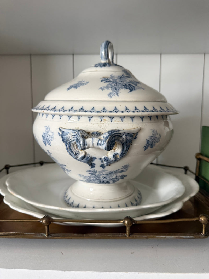 French Sarreguemines Flore Tureen