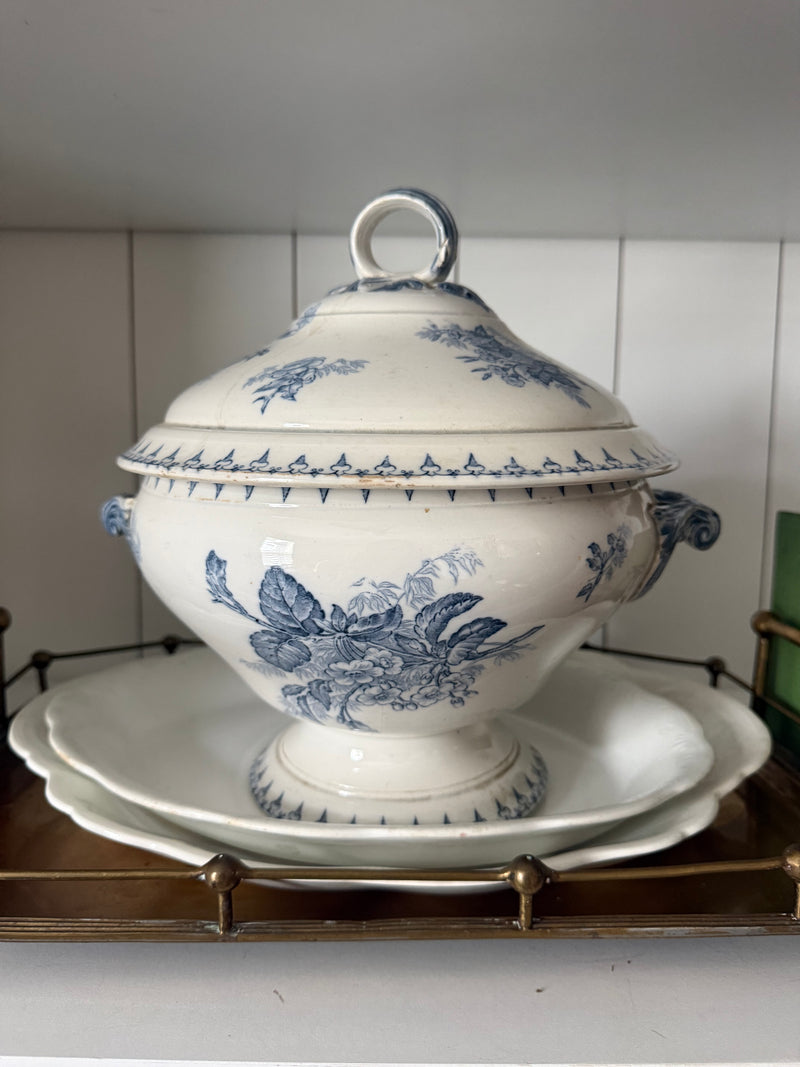 French Sarreguemines Flore Tureen