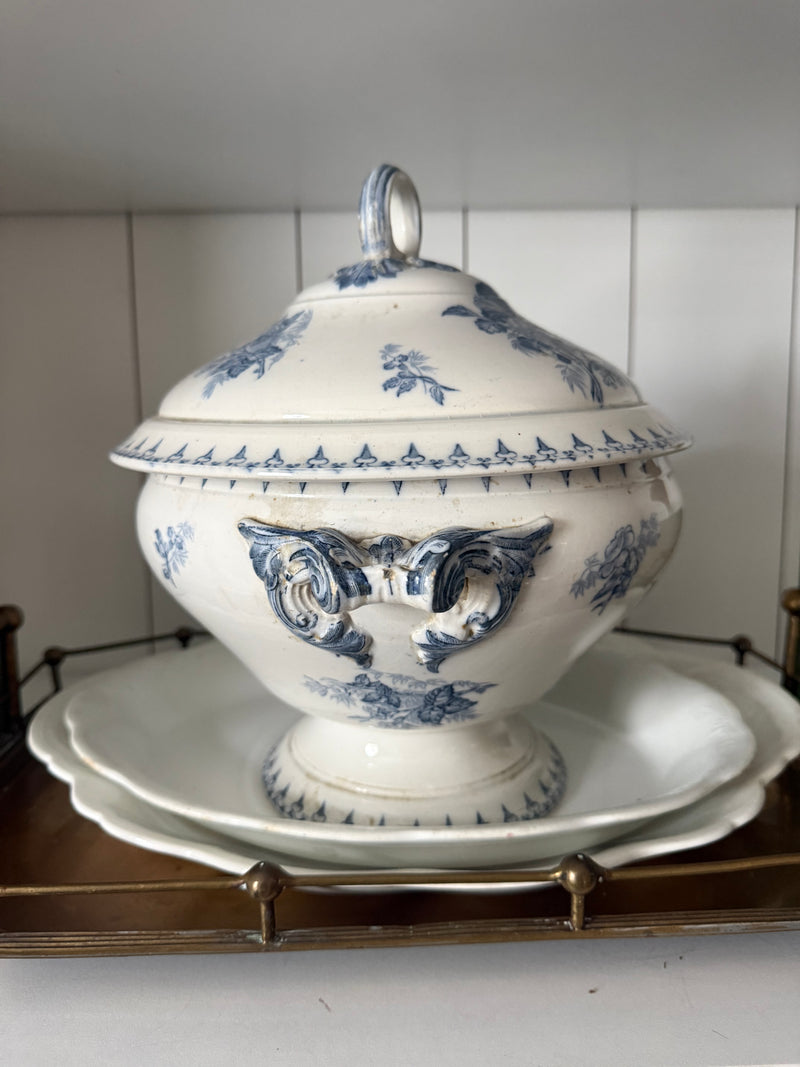 French Sarreguemines Flore Tureen