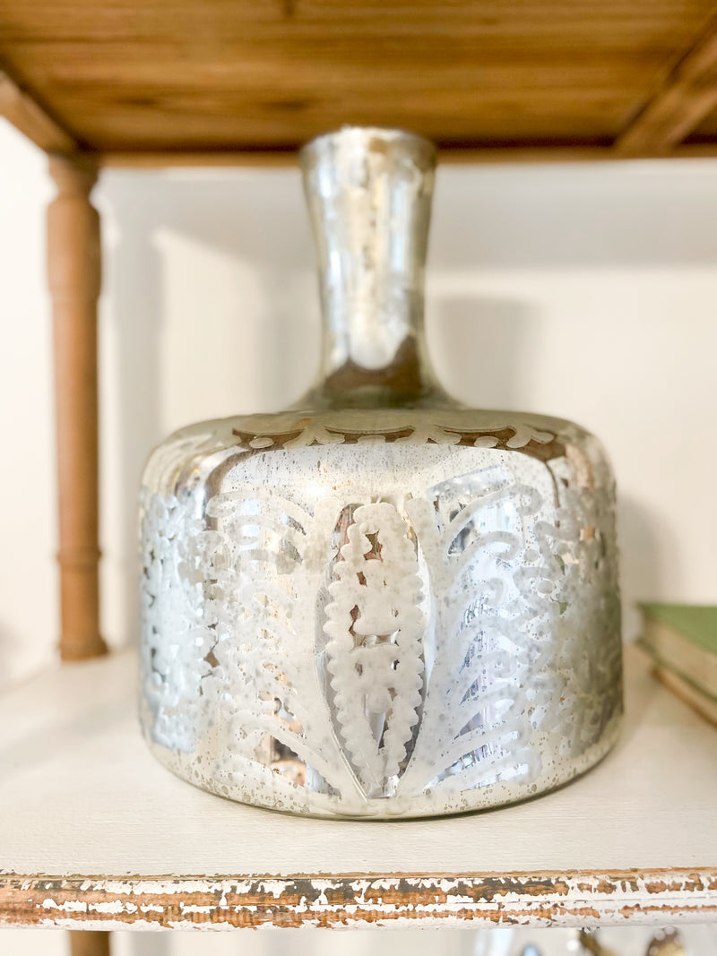 Mercury Glass Bottle Vase