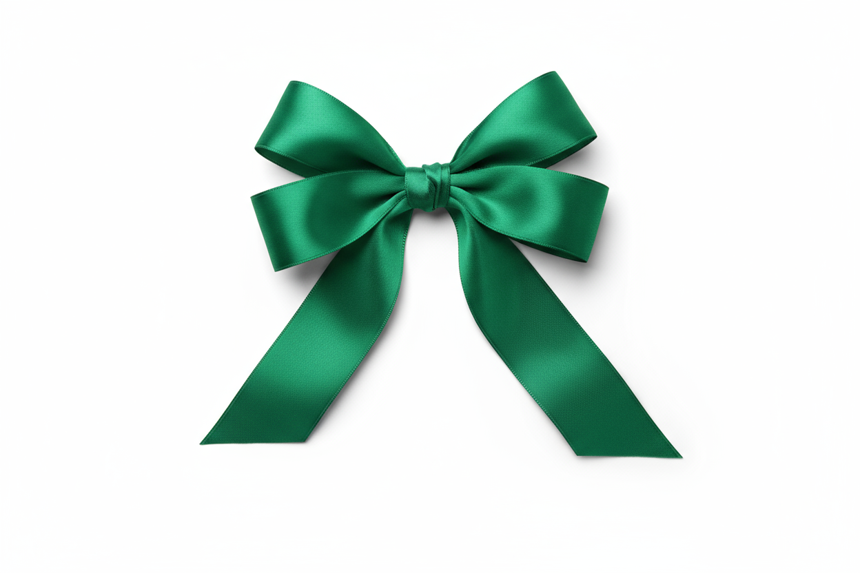 a green bow