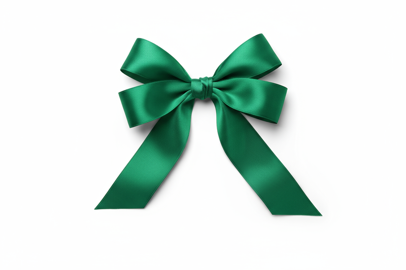 a green bow