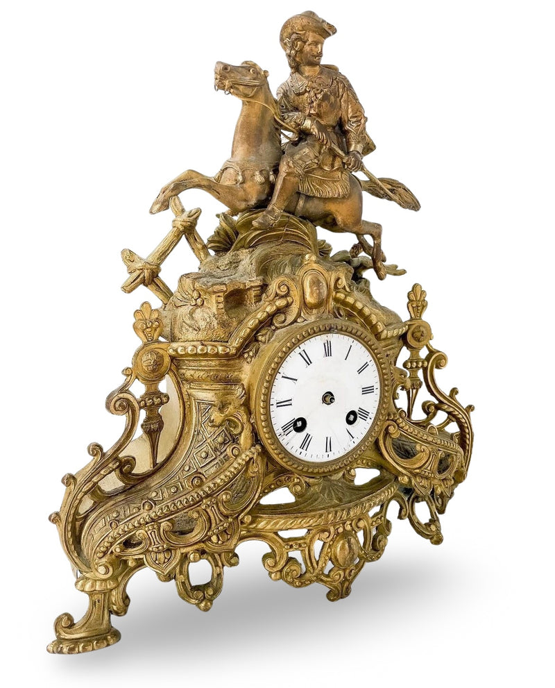 Antique Bronze French Mantle Clock