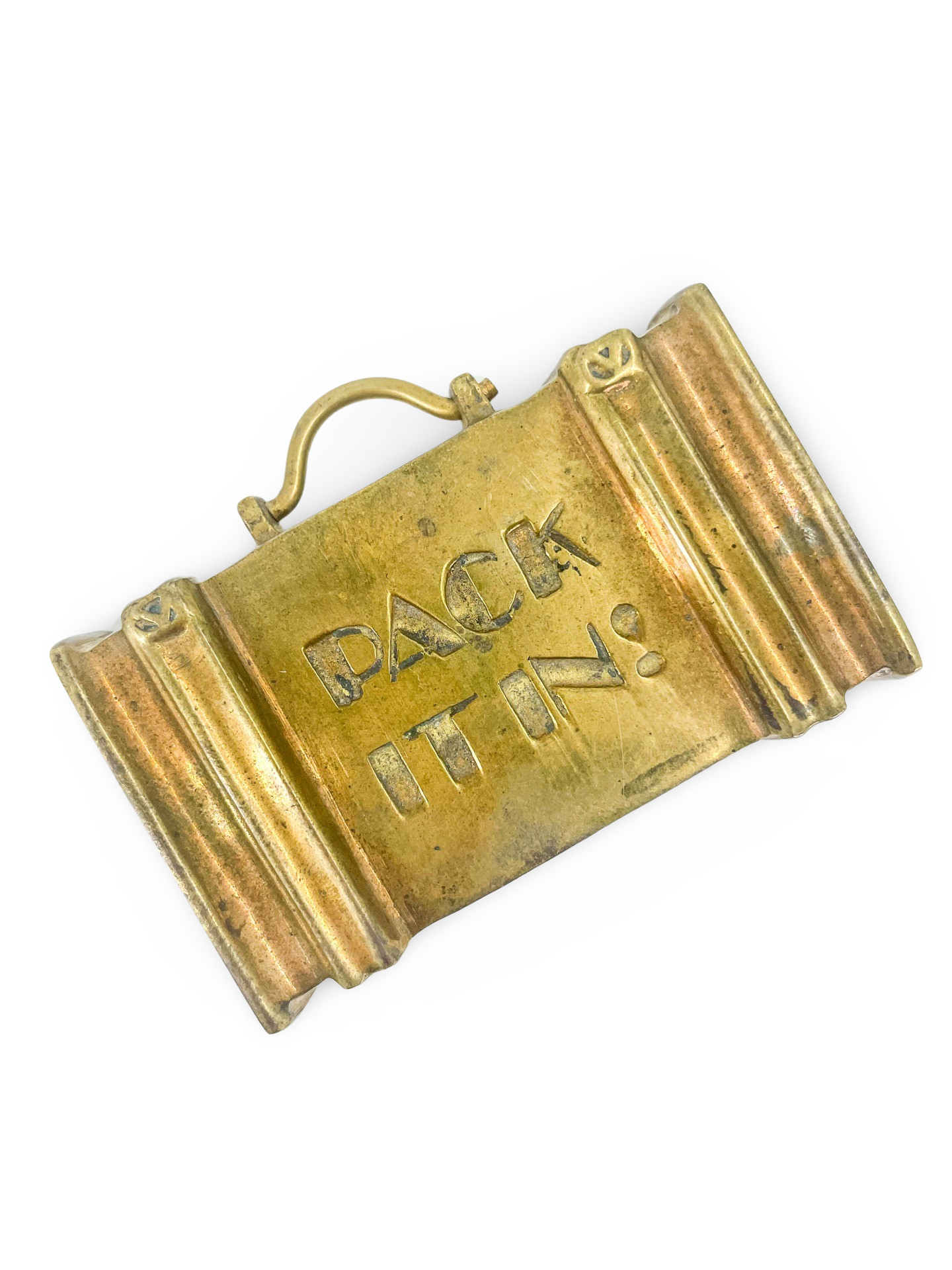 Pack It In! Brass Paperweight
