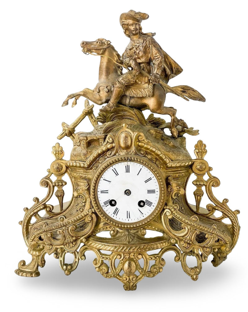 Antique Bronze French Mantle Clock